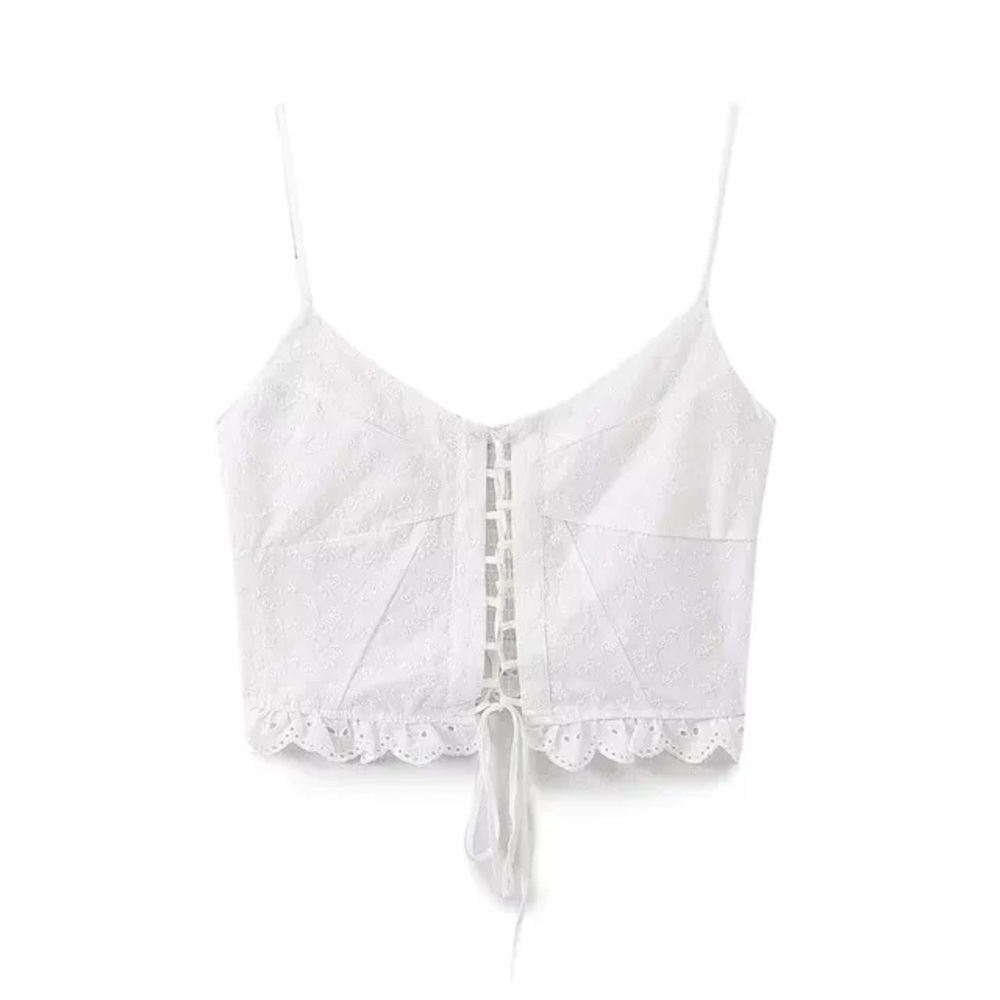 Zara White Camisole with Lace Detail